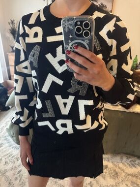 Karl Lagerfeld Studded Logo Sweater – Black (Size S)
